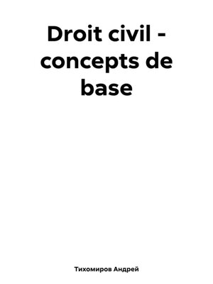 cover image of Droit civil – concepts de base